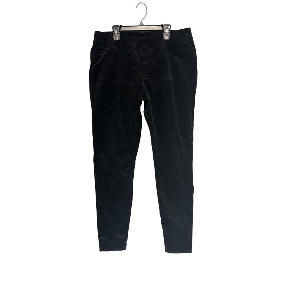 Eileen Fisher Black‎ Velvet Corduroy Stretch Pull On Pants Women Winter Medium
